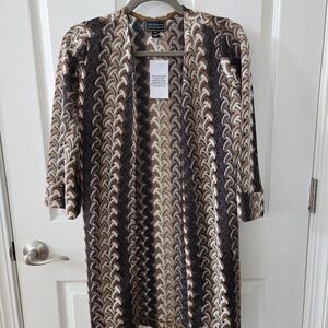 G by Giuliana Brown and Cream Long Sleeve Dress